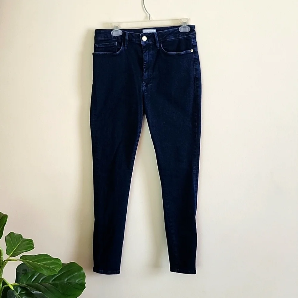 Frame Le One Skinny dark wash jeans women's size 2 organic cotton stretch jeans - Picture 1 of 9